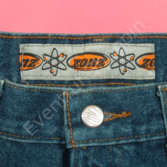 Zonz Jeans Mens 32 Blue Baggy Cargo Wide Leg 90s Skater Vintage - Picture 6 of 8